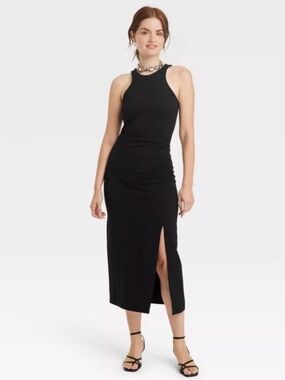 NWT A New Day sleeveless midi dress with side slit and ruching